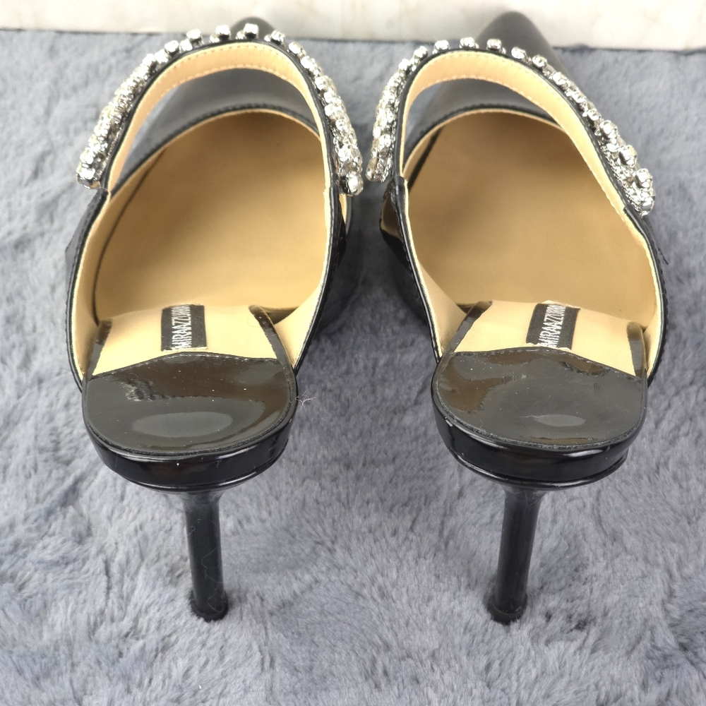 Mira Azzurra Rhinestone Strappy Heeled Mules, Pointy Toe - Picture 8 of 14